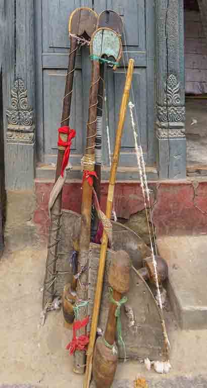 Aparejos del hilandero nepalí.